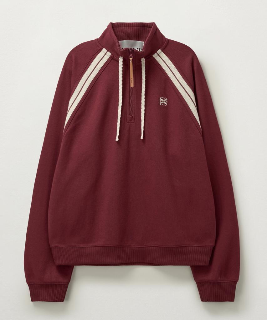Seteo Lawton Half Zip Sweatshirt Burgundy