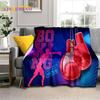 Guantoni da Boxe Pugile Combattimento Cartone Animato Morbida Coperta di Flanella per Letti Camera da Letto Divano Picnic, Coperta Plaid per Coprire Tempo Libero all'Aperto Regalo