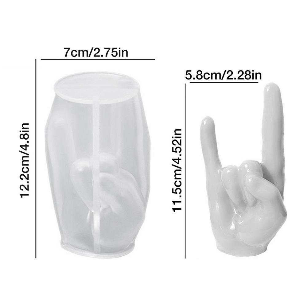 Hand Shaped Silicone Mold Clenched Fist Rock Gesture Scented Candle Mold DIY Resin Clay Arts Crafts For Home Decor Aromatherapy
