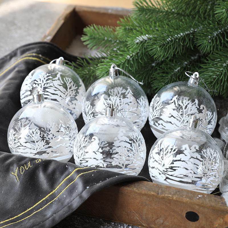 6pcs Christmas Decorations Ball Pendants For Xmas Decor Christmas Tree Ornaments New Year 2024 decorazioni albero di natale