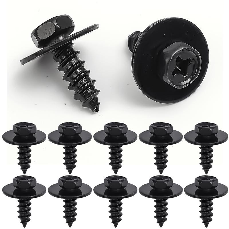 

Universal Car Fender Splash Seal Guards Rivet Clip Screws Fasteners 20*24mm Black Hex Head Self Tapping Screws Auto Accessories 10pcs чорний