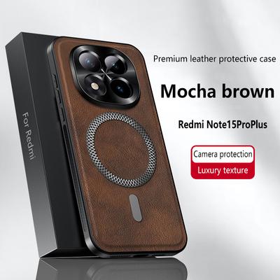 Per Redmi Note 15 Pro Plus Pro+ Custodia Magnetica Elegante Pelle Resistente all'Usura Lente Completamente Coperta Impugnatura Antiscivolo Bordo Copertura Guscio