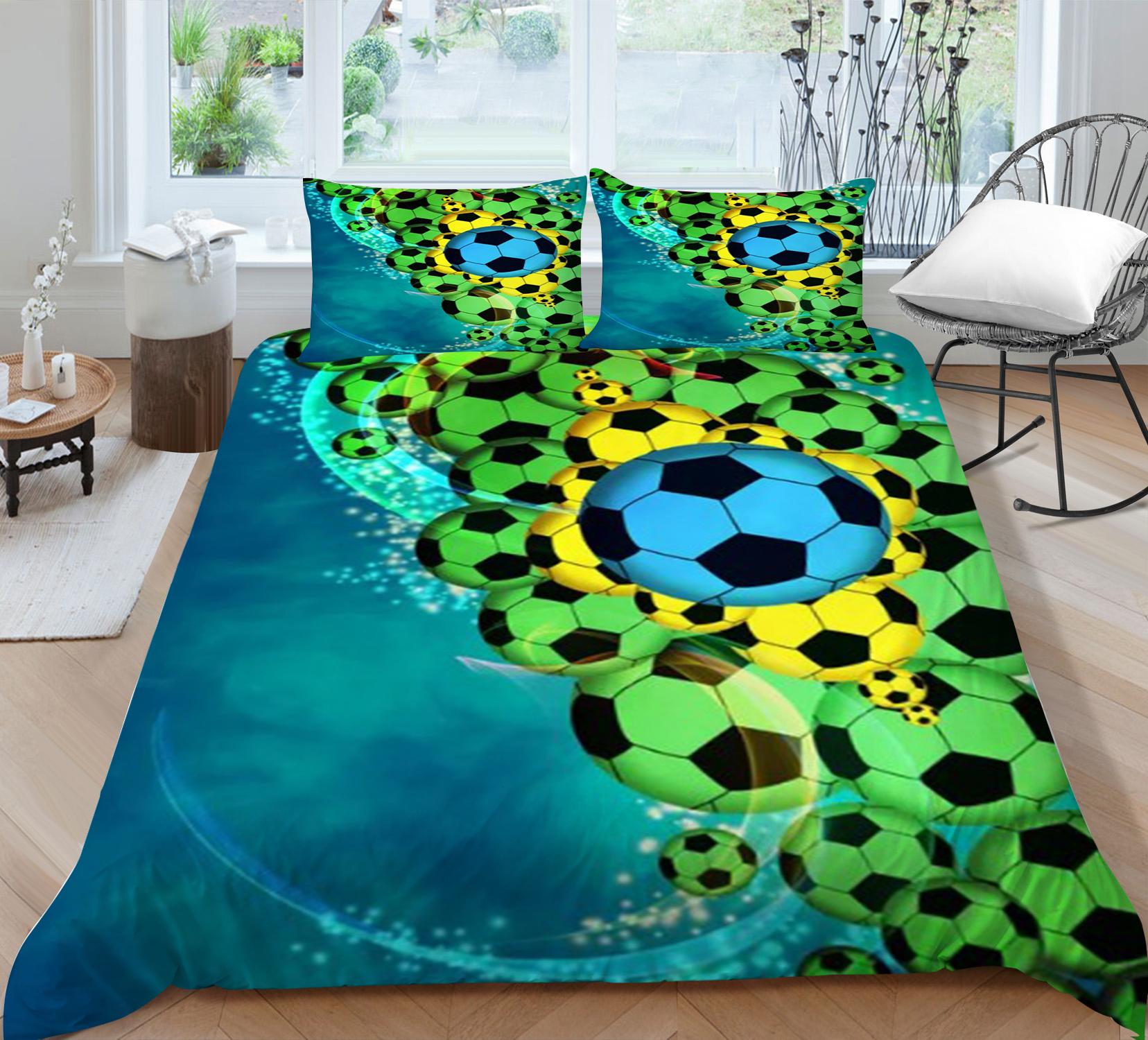 

2/3шт Постельные принадлежности Комплект Домашний текстиль Пододеяльник Комплект Футбол Детское постельное белье Костюм Удобные покрывала Постельное белье Наволочки Single 135x200cm