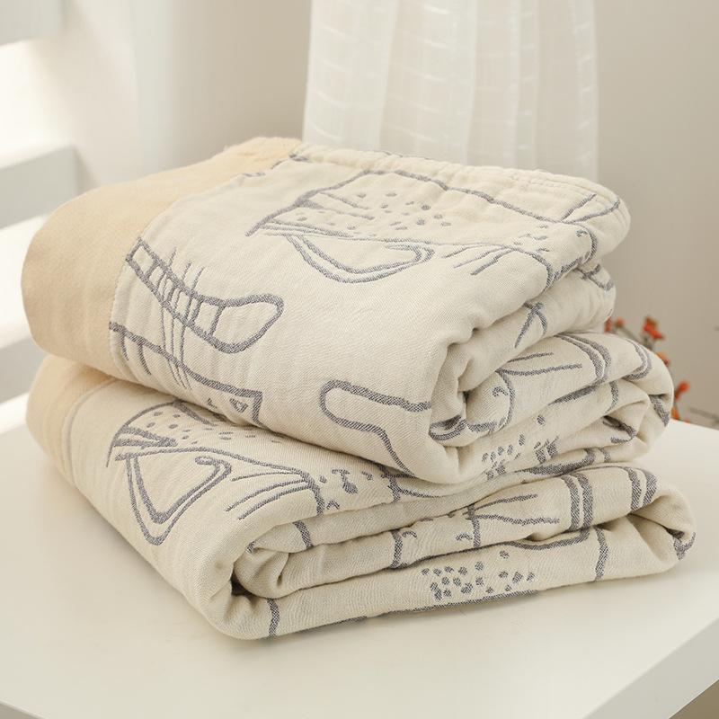 Four-layer Bamboo Cotton Towel Quilt Four-season Gauze Towel Blanket Bamboo Cotton Throw Blanket Student Comfort Quilt