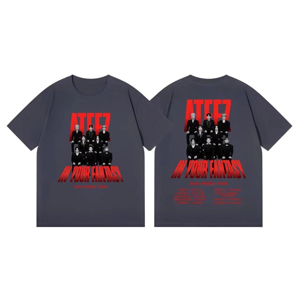 ATEEZ in Your Fantasy World Tour 2026 Graphic T Shirts Kpop Fashion Short Sleeve T-shirts Men Women Casual Loose Cotton T-shirts