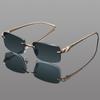 Fashion Rimless Rectangle Sunglasses Women Gradient Y2K Sun Glasses Shades Men UV400