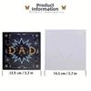 Creative Multicolor Happy Father's Day Greeting Cards with Envelop 3D Pop-Up Card Cartoon Pattern Congratulation Cards Gift
