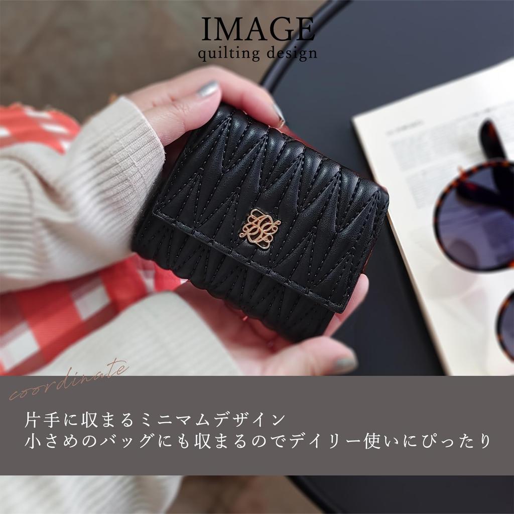 Crossmarbury Mini Compact and Cute Wallet with Small Coin Perfect for Everyday R66 Gray Women's Wallet, Tri-fold Quilting, Purse, Palm-Sized, Use,