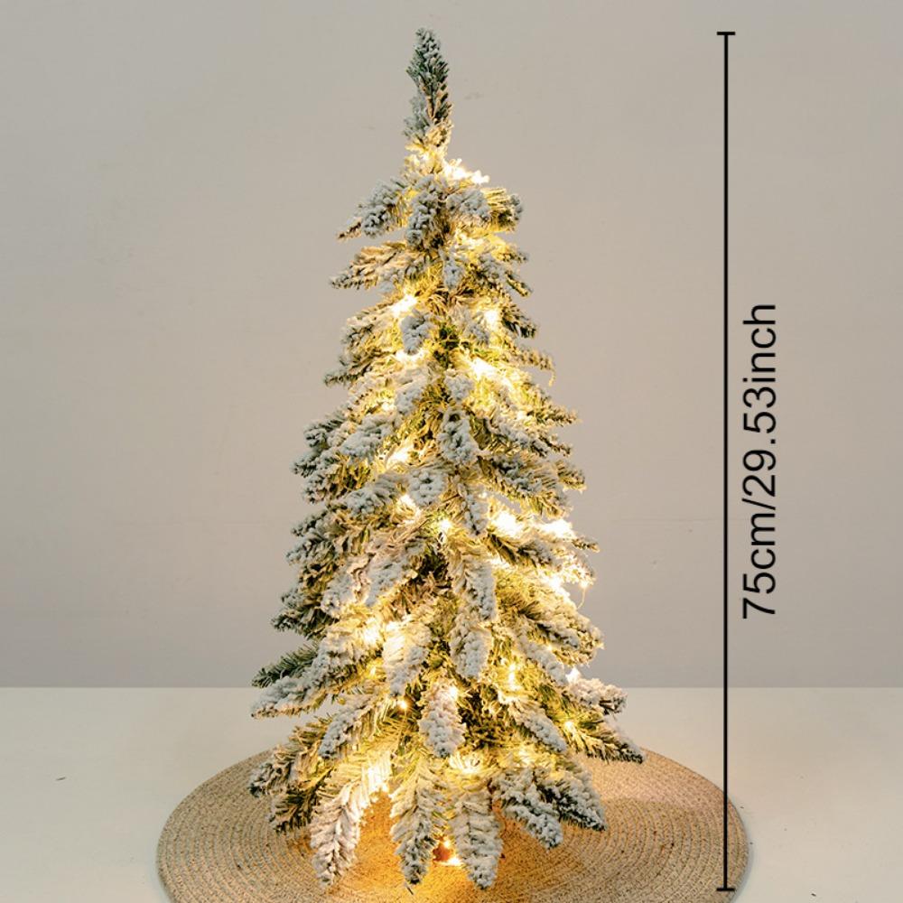 Mini Flocked Christmas Tree Pre Lit Artificial Tabletop Christmas Trees Snow Flocked Xmas Tree  DIY Decorations