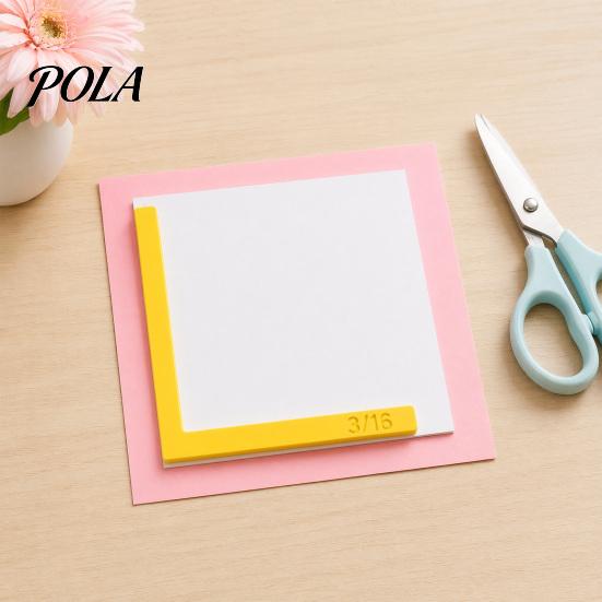 L-shaped Ruler Set Paper Crafting Alignment Guides with Storage Case, 5 Pcs Color-Coded L-Shaped Framing Spacer Spacers Size Tabs for Card Making,