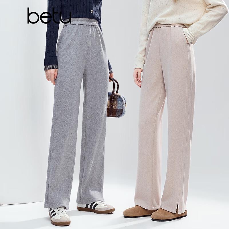 Betu Women s 2025 Winter Mid-High Waist Straight-Leg Casual Pants M