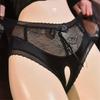Women'S Lace Patchwork Panties Sexy Open Crotch Sheer See Through Briefs Bowknot Fashion Woman Lingeries Female Underwear