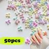 50Pcs Mixed Mini Bow Nail Art Charms 3D Bowknot Tie Parts Nail Art Decoration Ribbon Nail Accessories For Diy Manicure Salon