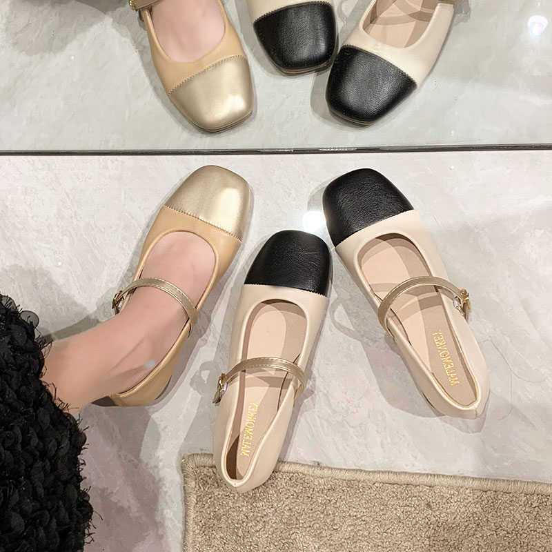 French evening breeze gentle single shoe women's new spring 2025 with skirt Mary Jane women's shoes pumps leather shoes