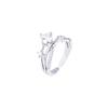 Exquisite Cosmic Trajectory Planet Rings For Women Double Layer Luxurious Sparkling Zircon Opening Ring Bride Wedding Jewelry