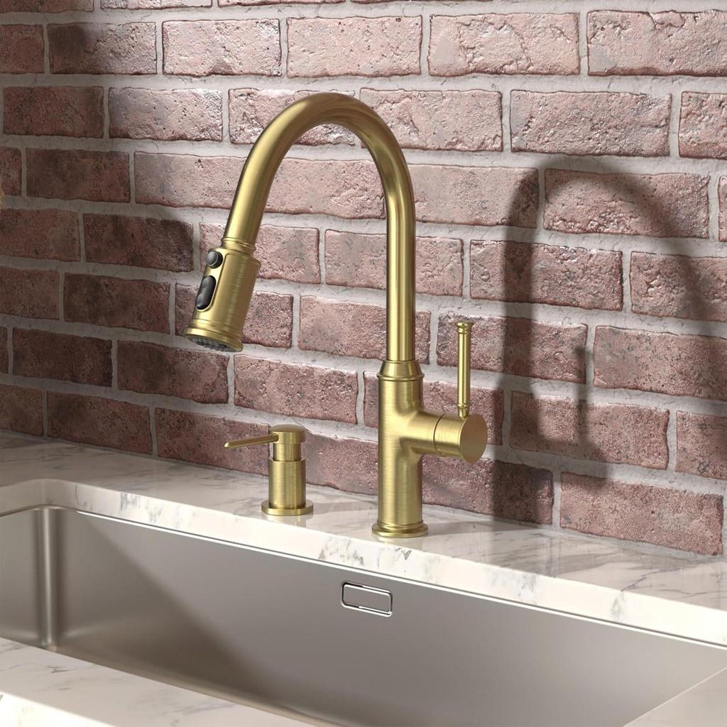 Copper Countertop Soap Dispenser for Kitchen and Dishwashing Sinks