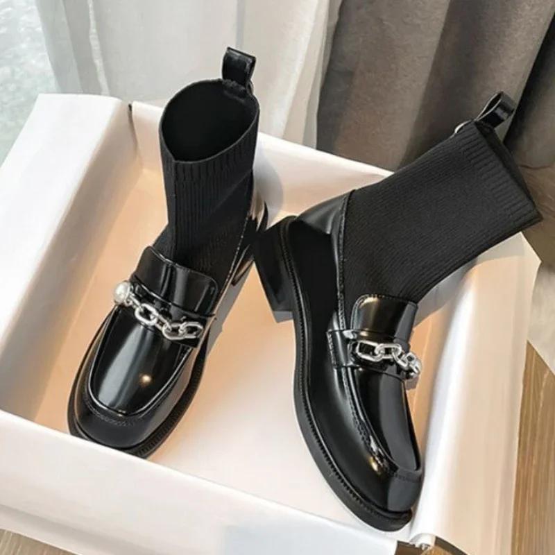 Fashion Mary Janes Women's Ankle Boots Lolita Winter 2024 Female Short Shoes New In Booties Pu Sale Fashion Boot Hot On Promotion Y2k 39