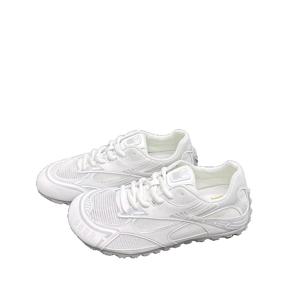 Summer new soft leather mesh breathable and lightweight women's versatile casual sports shoes