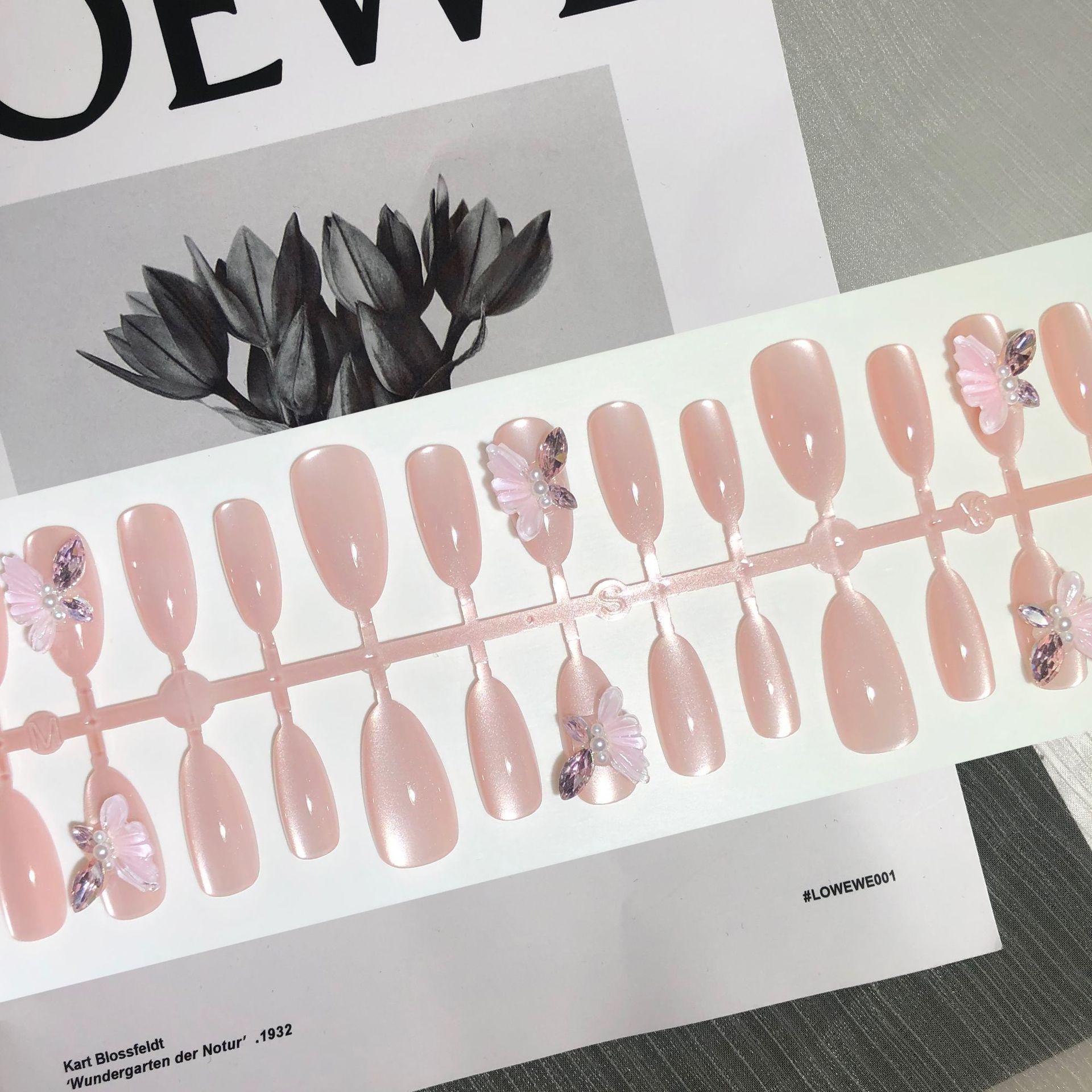 

Organza Bow Diamond White Moonlight Almond Bridal Nails - Wearable Fairy Spirit Nail Patches (30 Pieces)