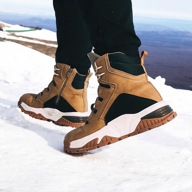 TUINANLE Men Snow Boots Plush Warm Winter Cotton Shoes Non slip Outdoor Hiking Sports Sneakers Ankle Booties Unisex