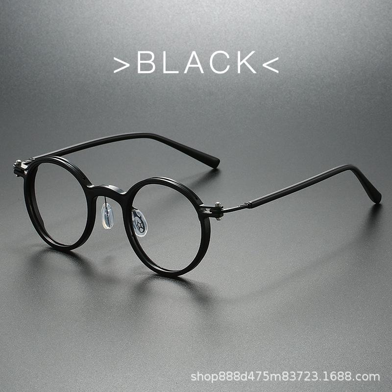 2025 New Retro Fashion Reading Mirror Men's Classic Round Frame Punk Metal Anti Blue Light Presbyopia Glasses