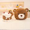 Simulation Cake Bear Adorable Soft Brown Bear Kawaii Stuffed Animal Cute Snack Plushies Doll Baby Sleeping Pillow for Girls Gift
