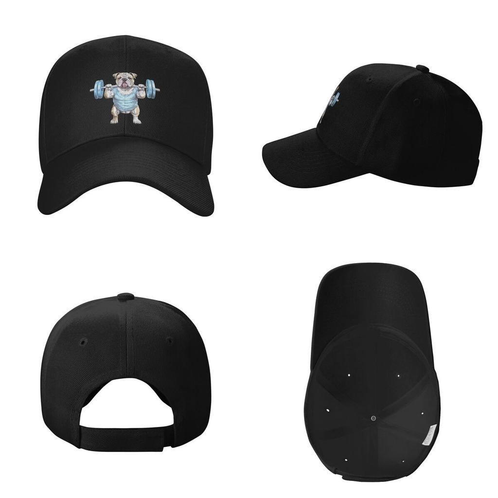 Pet English Bulldog Animal Weightlifting Baseball Caps Fashion Men Women Hats Outdoor Cap Streetwear Baseball Hat Casquette
