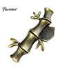 Bronze Safety Pin Vintage Pin, Large Feather Bird Leaf Flower Lapel Elegant Men Women Brooch for Coats, Jackets, Hats, Bags Durable Metal