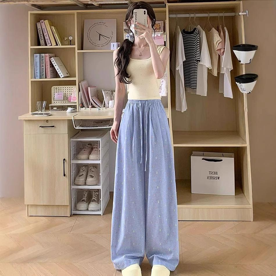 

Women s Yellow Polka Dot Wide-Leg Pants - Summer 2025 M (96-105 jin)