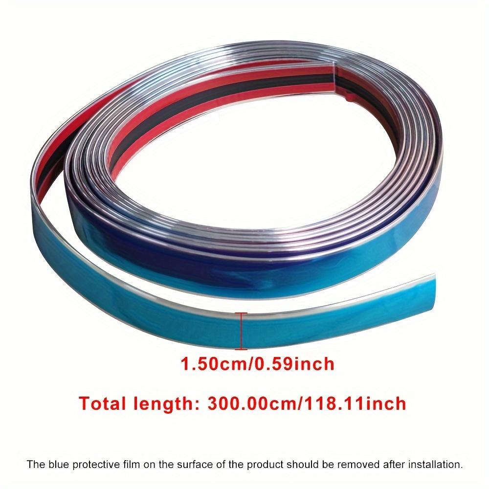 1 Rotolo Striscia Universale di Protezione per Bordi Portiera Auto - Anti-Collisione, Anti-Graffio, Anti-Sfregamento, Adesivo Finitura Lucida Galvanizzata.