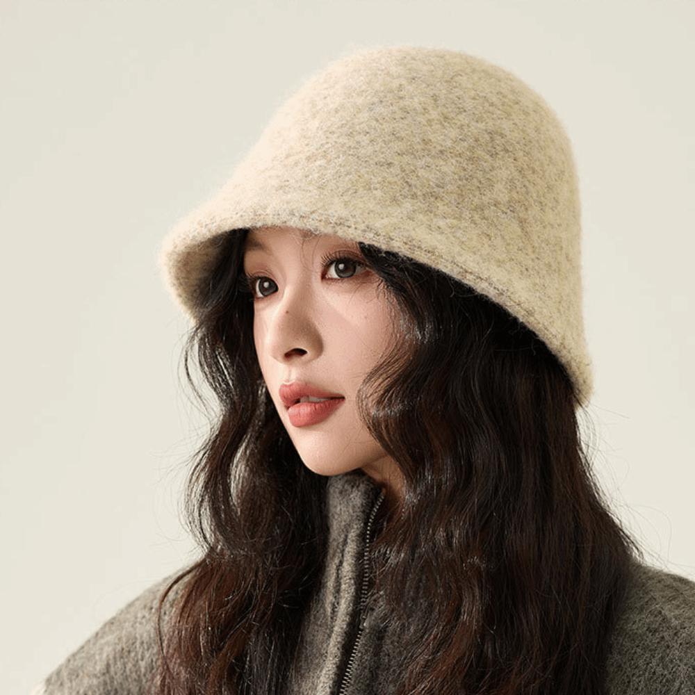 Warm Bucket Hat Vintage Panama Hat Versatile Felt Hat  for Women