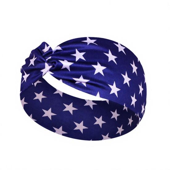 Headband Soft Cloth Independence Day Headband with Flag Stars Stripes Design Holiday Patriotic Hairband Hair Accessories