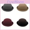 Childrens Wool Felt Bowler Hat With Rolled Brim For Fall Winter Casual Wear