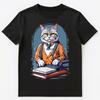Smart Looking Bookkeeper Accountant Cat Graphic Unisex T-shirt Tops Tees Unisex