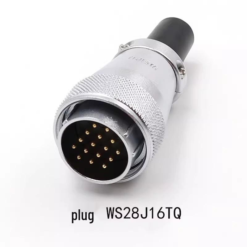 Weipu WS28 23-Pin Aviation Plug Connector, Male-Female Threaded, 479-Hole, 10P12, 16-Pin, 20/26-Pin