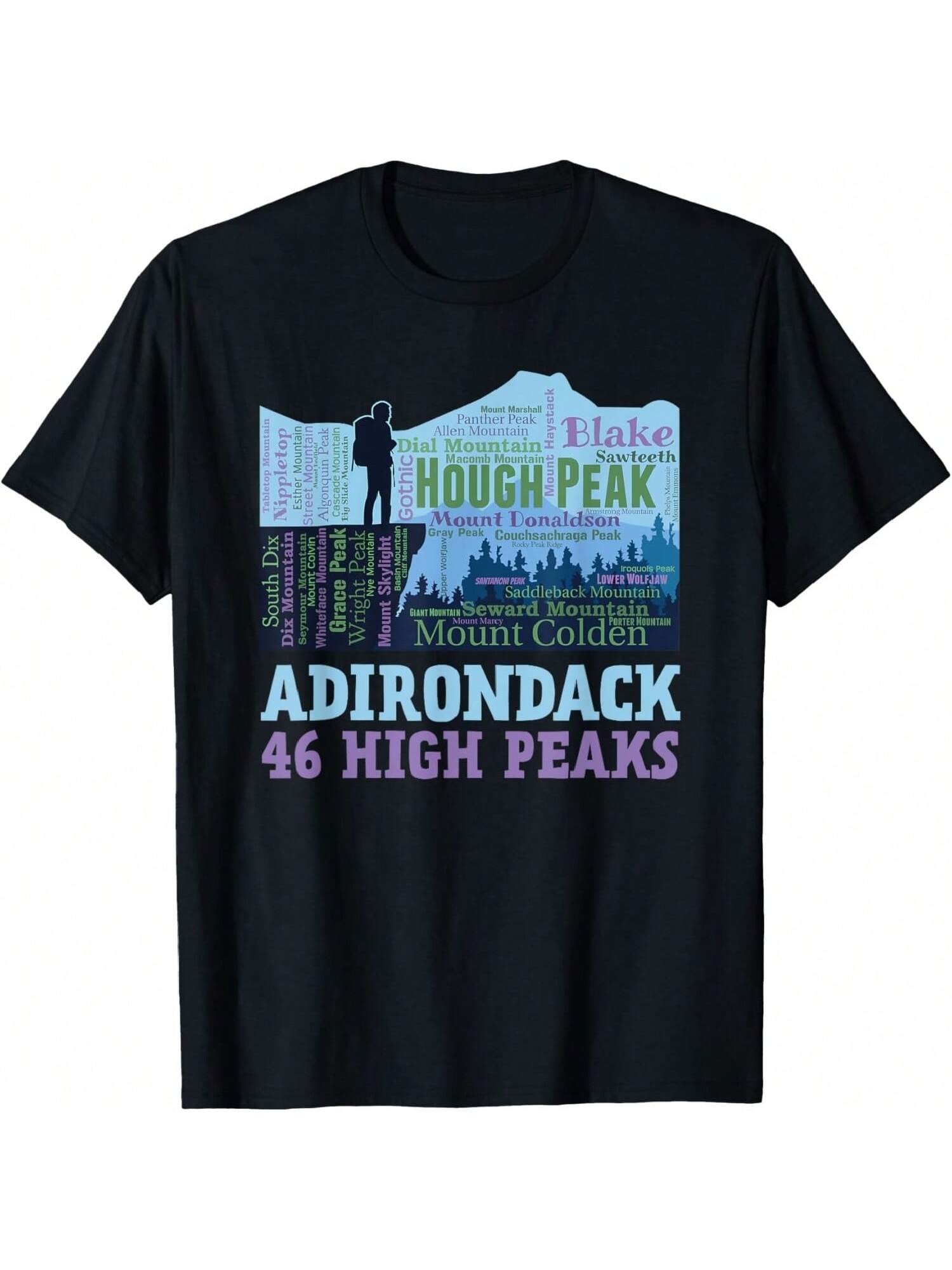 Adirondack Mountains 46 High Peaks List Word Cloud 46er T-Shirt S разноцветный