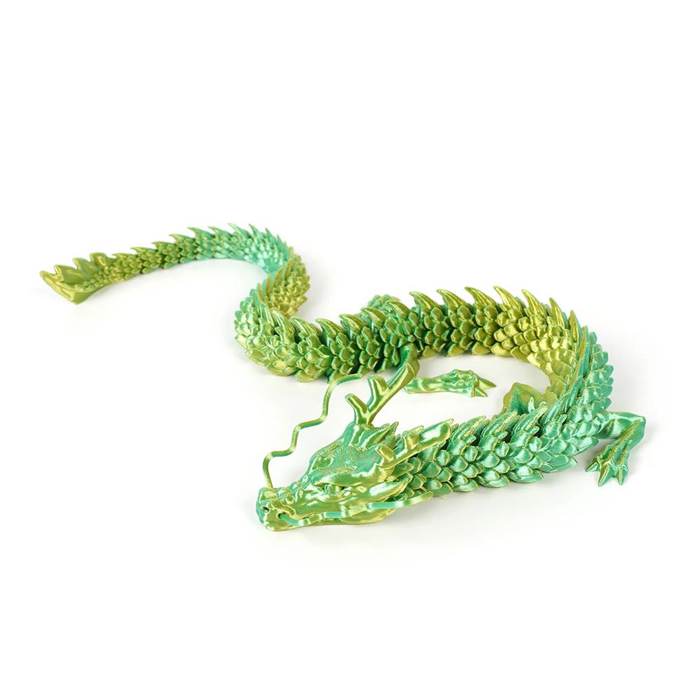 120/180cm Exquisite Chinese Dragon 3D Printed Flexible Joints Figurine for Desk Car Office Decor Plants Landscaping Decoration