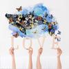 Butterfly Whale Beautiful Wall Sticker Creative Personality TV Background Wall Decoration