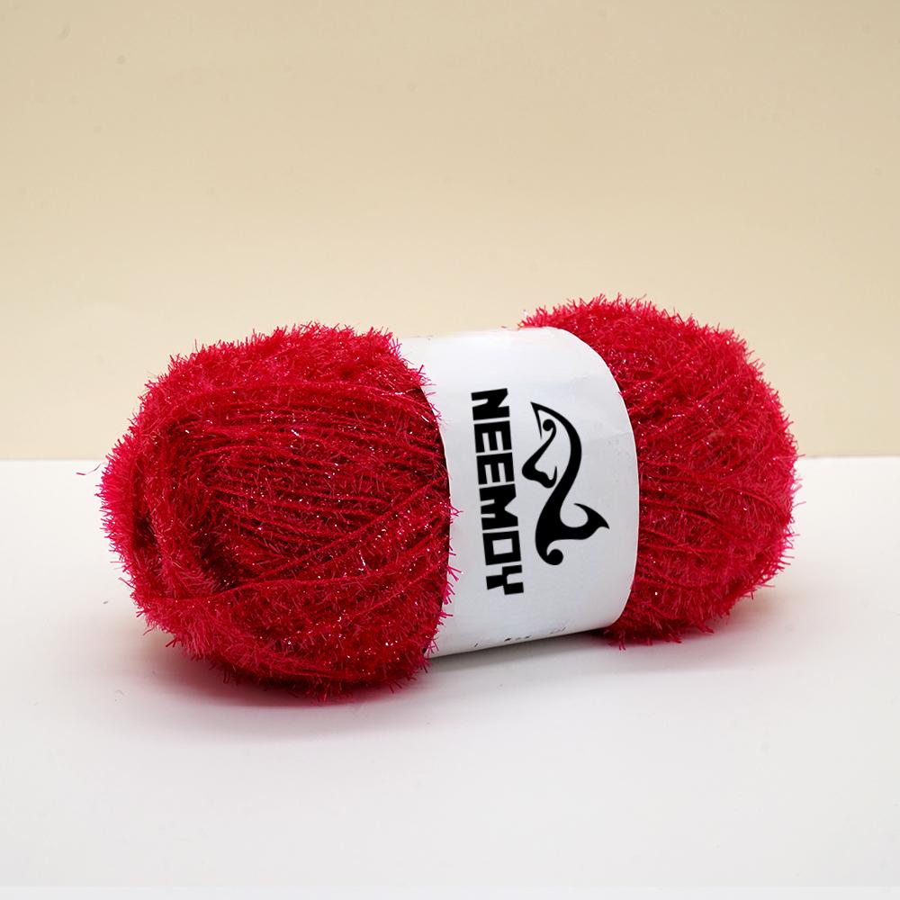 100g/200M Glass Silk Yarn for Hand Knitting Korean Dish Towel Wool Yarn and Crochet Doll Scarf Sweater Gold Silk Thread