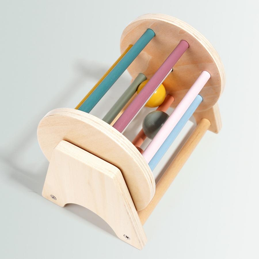 Montessori Infant Wooden Toys Coin Ball Busy Drum Teaching Gifts Color Shape Cognition Match Educational Sensory Toy