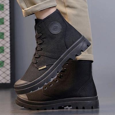 Fashion Canvas Ankle Retro Male Shoes Short Barrel Booties High Quality Men's Boots Designer Fashion Cheap Comfortable New Non Slip Y2k
