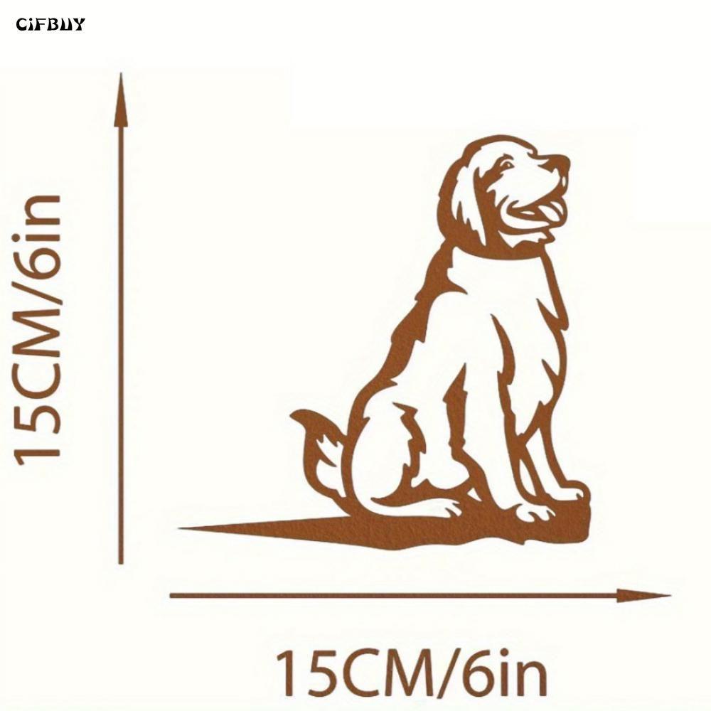 Metal Golden Retriever Statue Corrosion Resistant Garden Decor