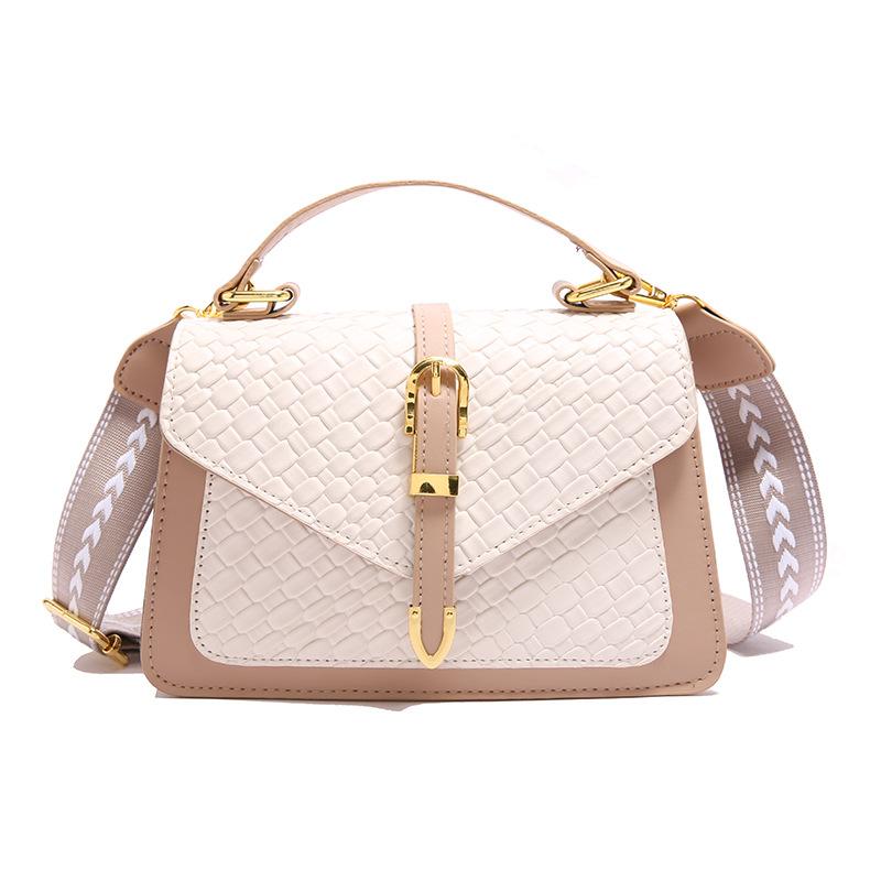 Retro Woven Textured Shoulder Bag New Fashion Trendy Geometric Square Crossbody Purse for Women