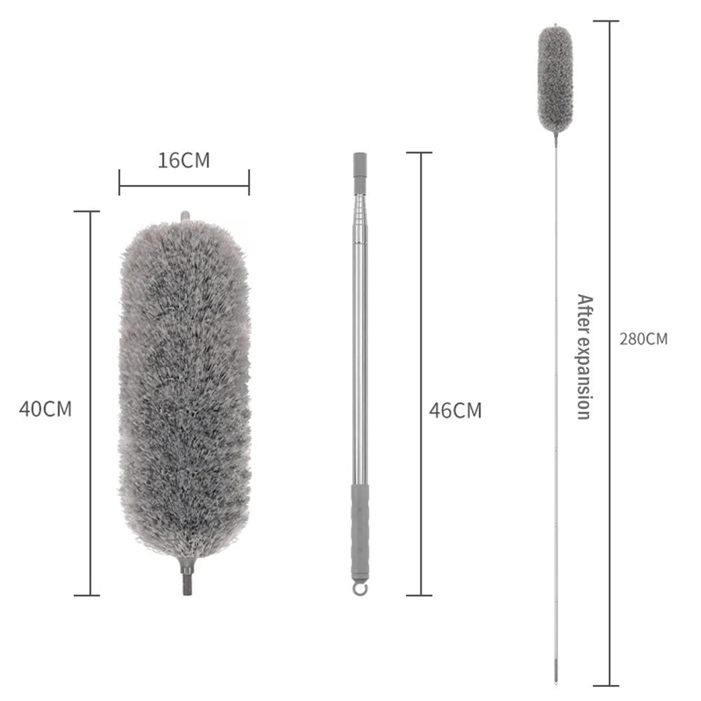 Telescopic Cleaning Duster Brush Extended Long Crevice Spider Web Microfiber Brushes Bendable Household Dust Clean Remover