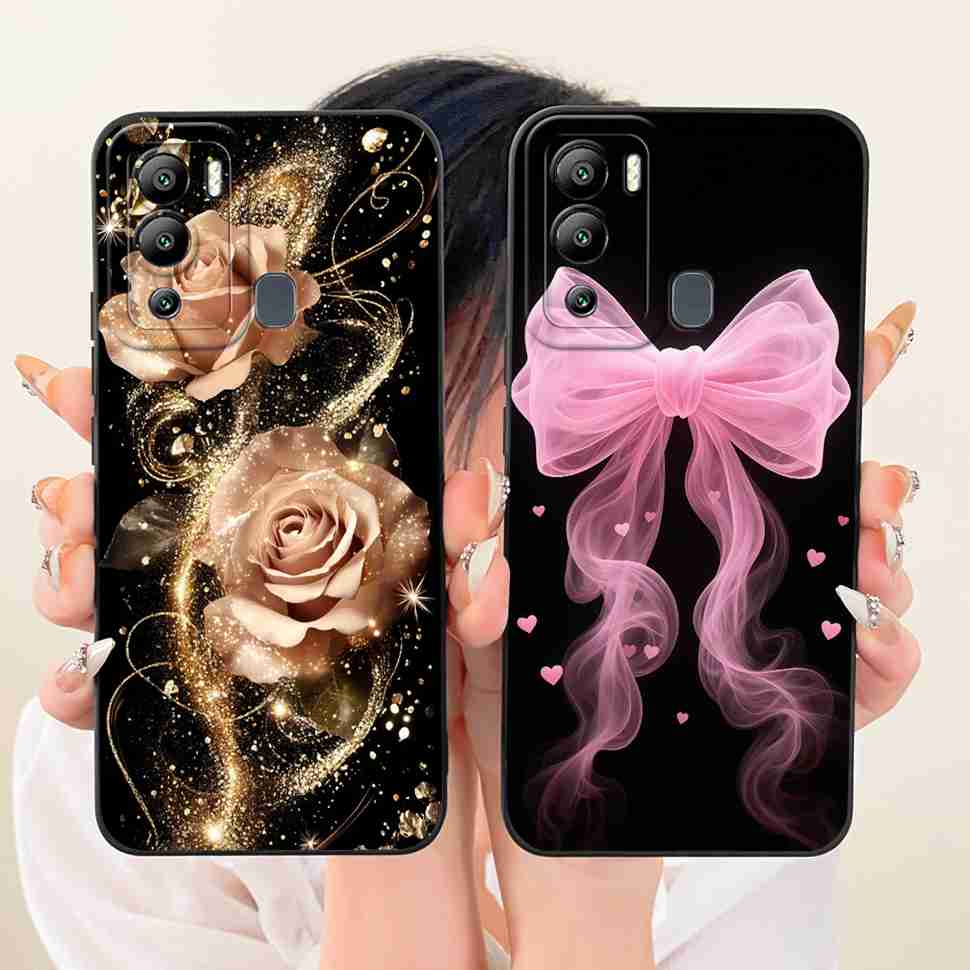 Cat Butterfly Case For Infinix Hot 12i Cases Soft Silicone Back Cover For Infinix Hot 12 i 12i Hot12i Case X665B X665 Fundas