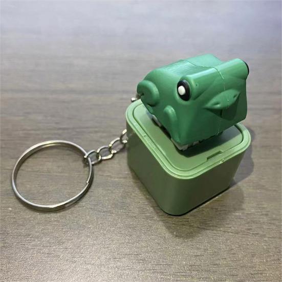 Lizard Button Keychain Fidget Toy with Sound LED Lights Stress Anxiety Relief Frog Keyboard