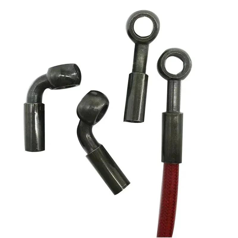10X 10mm Motorcycle Hydraulic Reinforced Brake Clutch Oil Fuel Hose Line Pipe Fitting Joint Brake Line Adapter 0 28 90 Degree