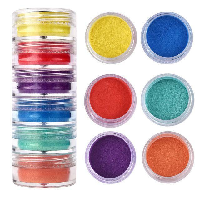 6-Color Pearl Glitter Crystal Slime Mold Kit for DIY Crafting