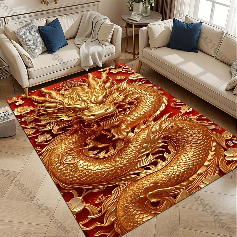 3D HD Printing Mysterious Oriental Dragon Theme Carpet Living Room Bedroom Sofa Office Large Area Mat Home Decor Rug Magic Gift