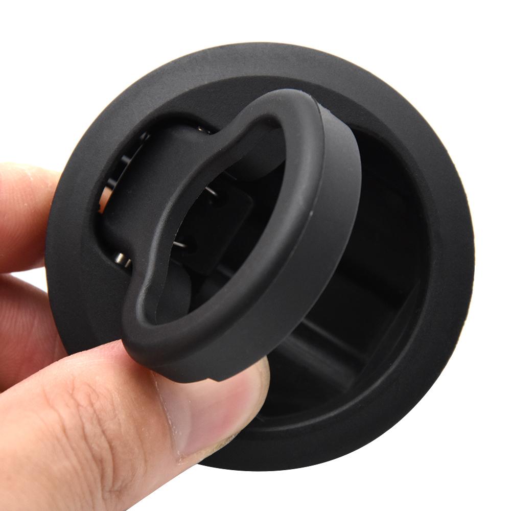 4pcs/set Round Non-locking Handle Black Flush Boat Marine Latch Cabinet Lift Pull Handle for RV Boat Marine Deck Hatch Locker